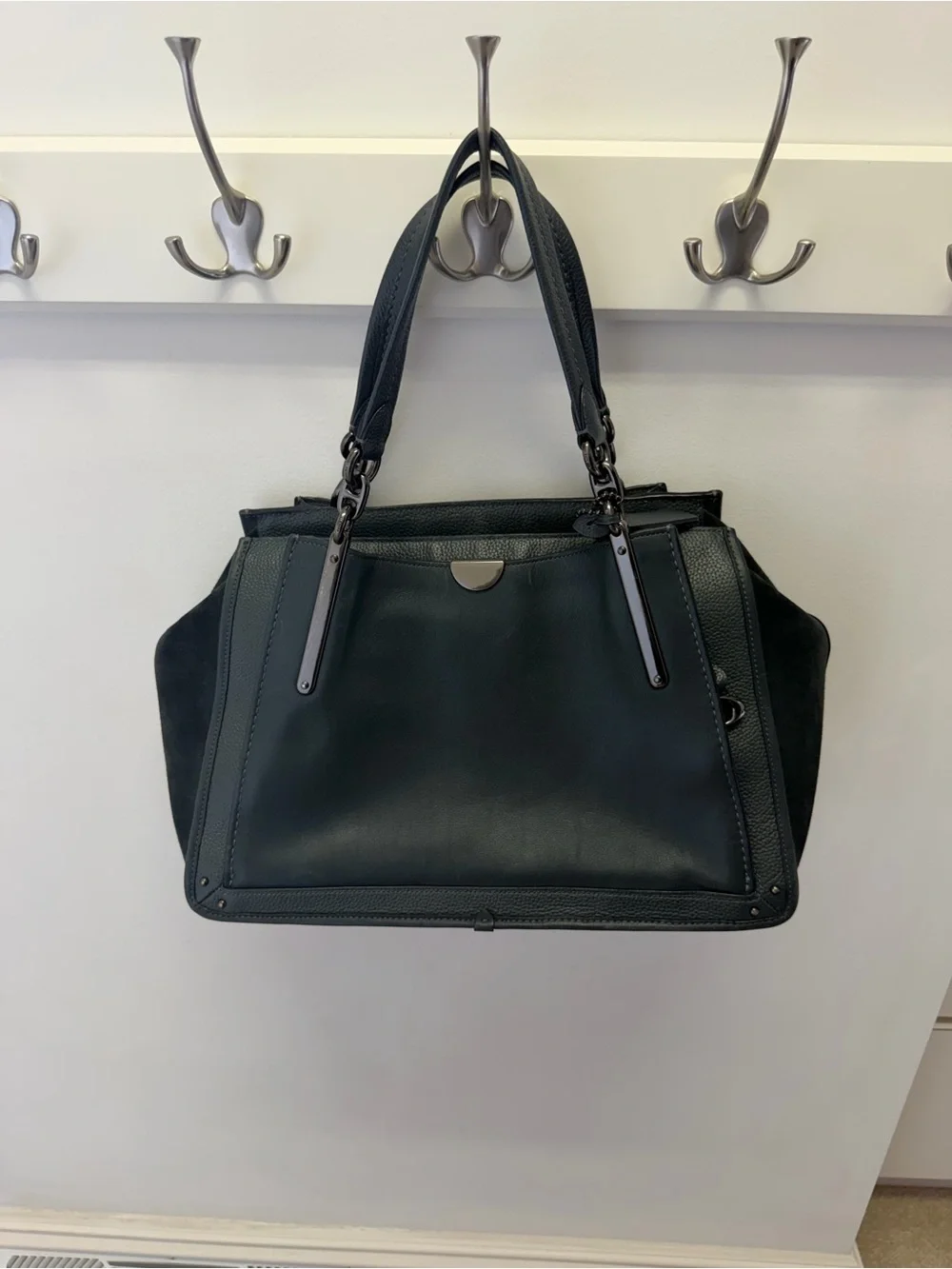 Coach dark gray (almost navy blue) Dreamer 36 Leather Satchel